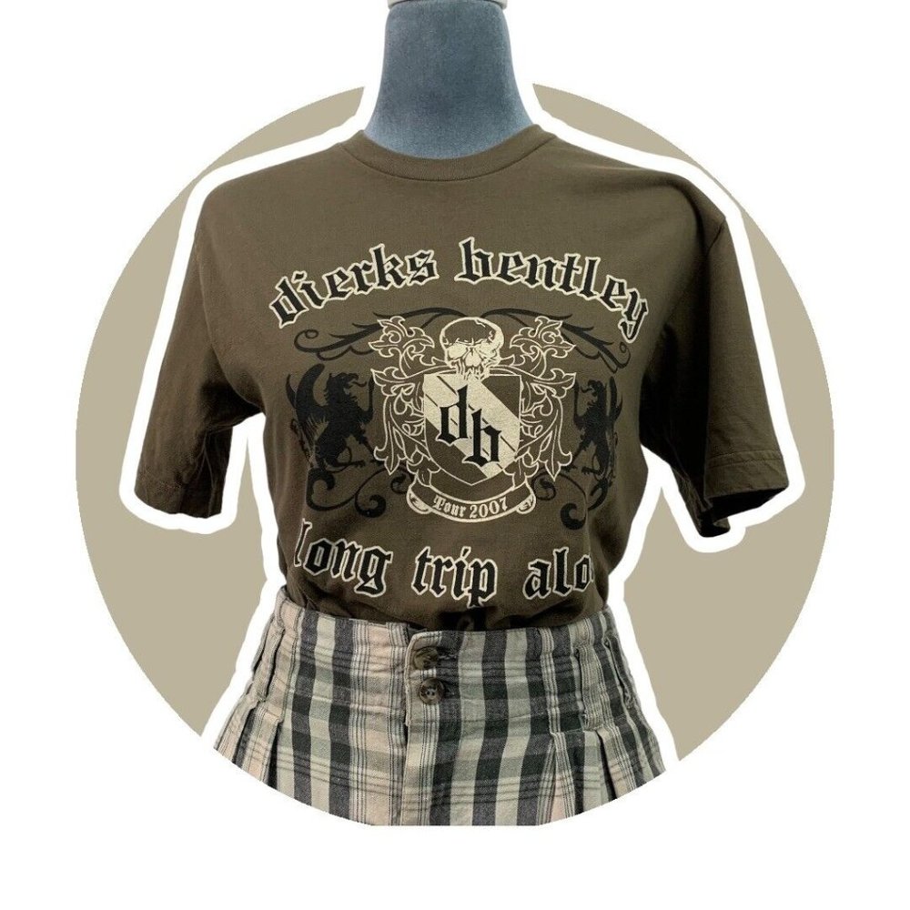 Dierks Bentley Long Trip Alone 2007 Country Tour T-Shirt Womens Small Green